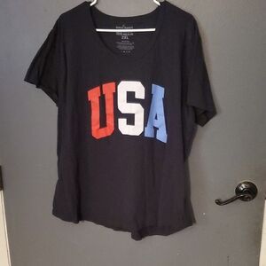 Casual Black USA Graphic Tee